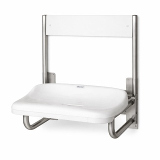 SPU KO plus -  siodełko uchylne prysznicowe z oparciem nierdzewne ko.